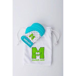 Munch Mitt Silicone Teether  Mitten Aqua Blue